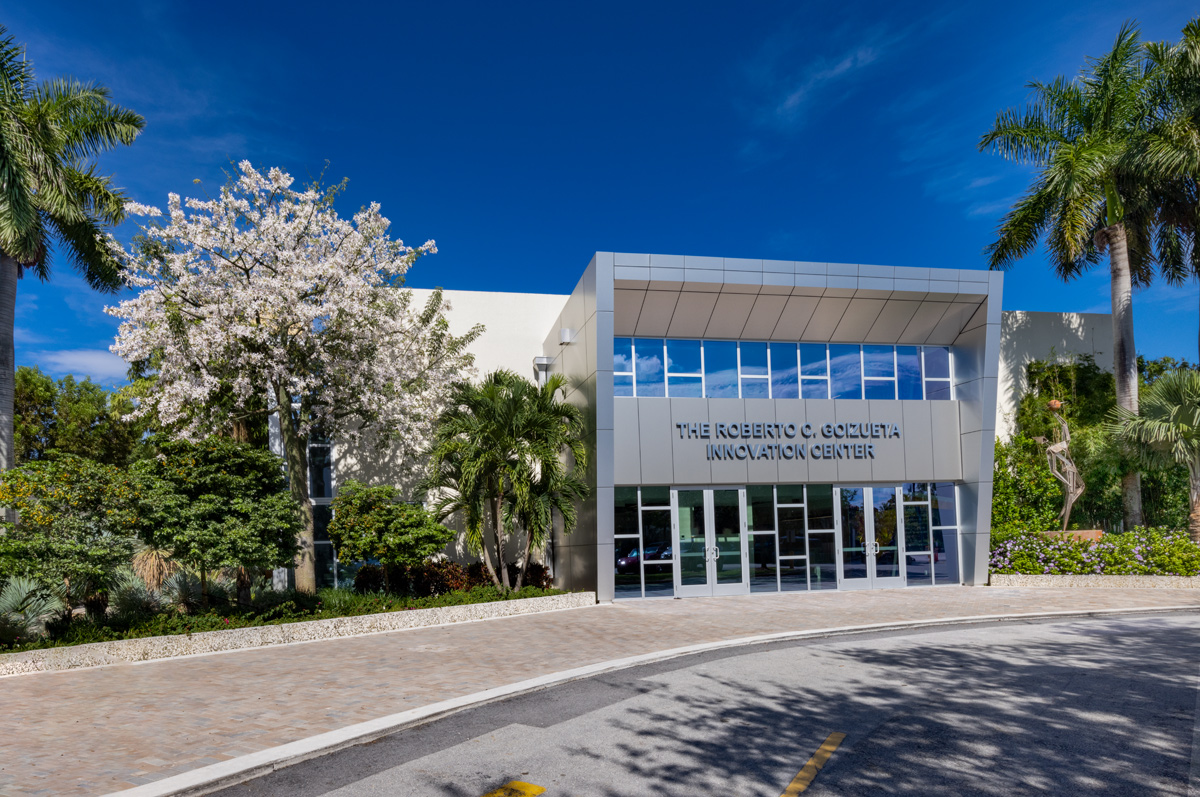 Main entrance of the Belen Jesuit Innovation Ctr in Miami, FL.